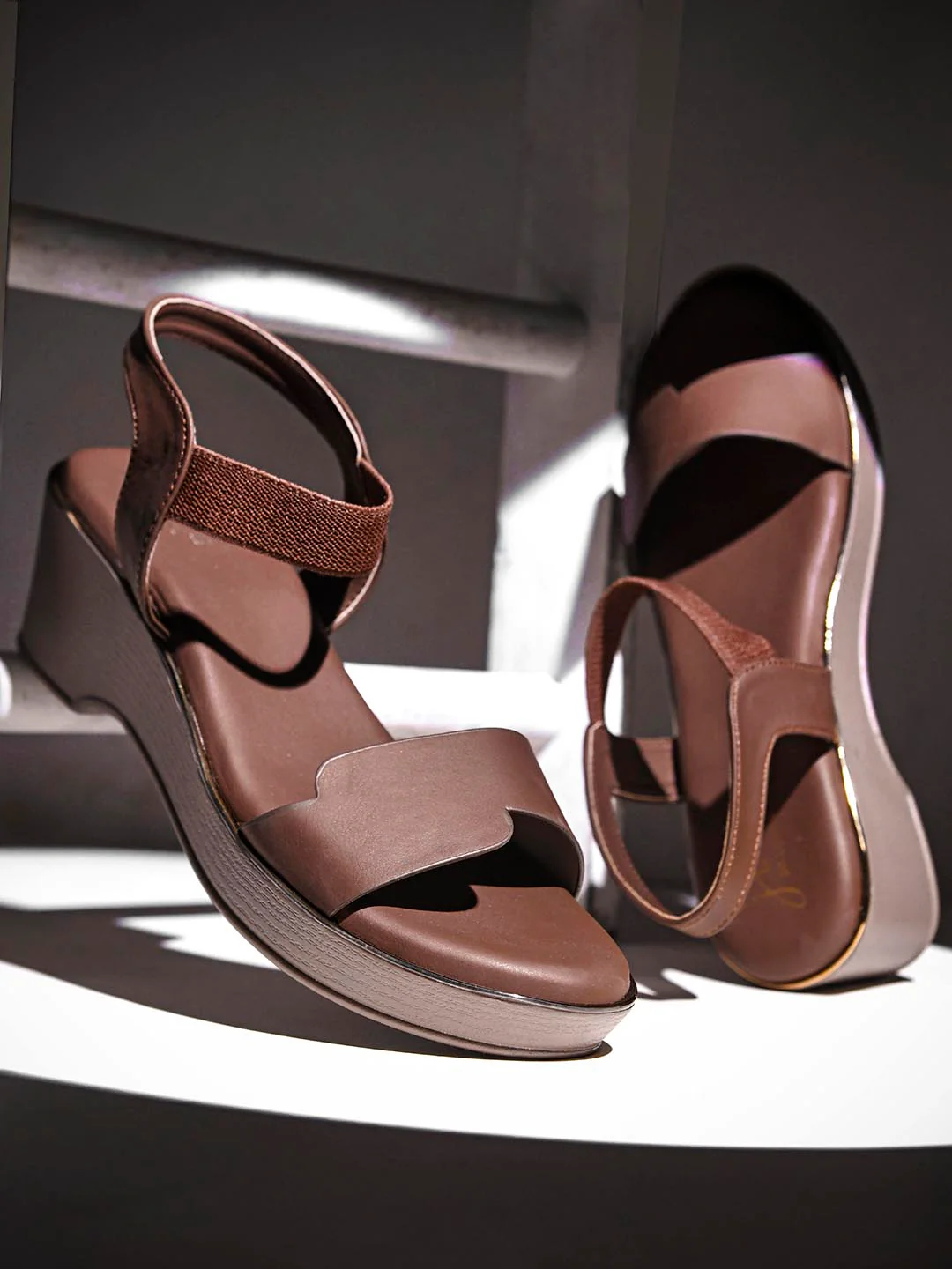Adjustable Ankle Strap Wedge Sandals - Image 8