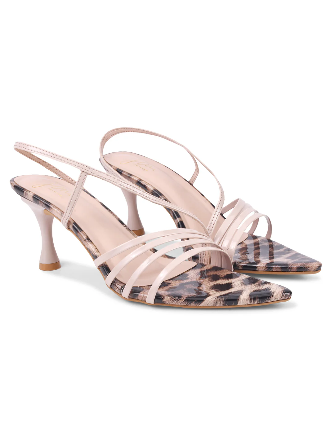 Animal Print Strappy Heels with Slingback Strap - Image 6