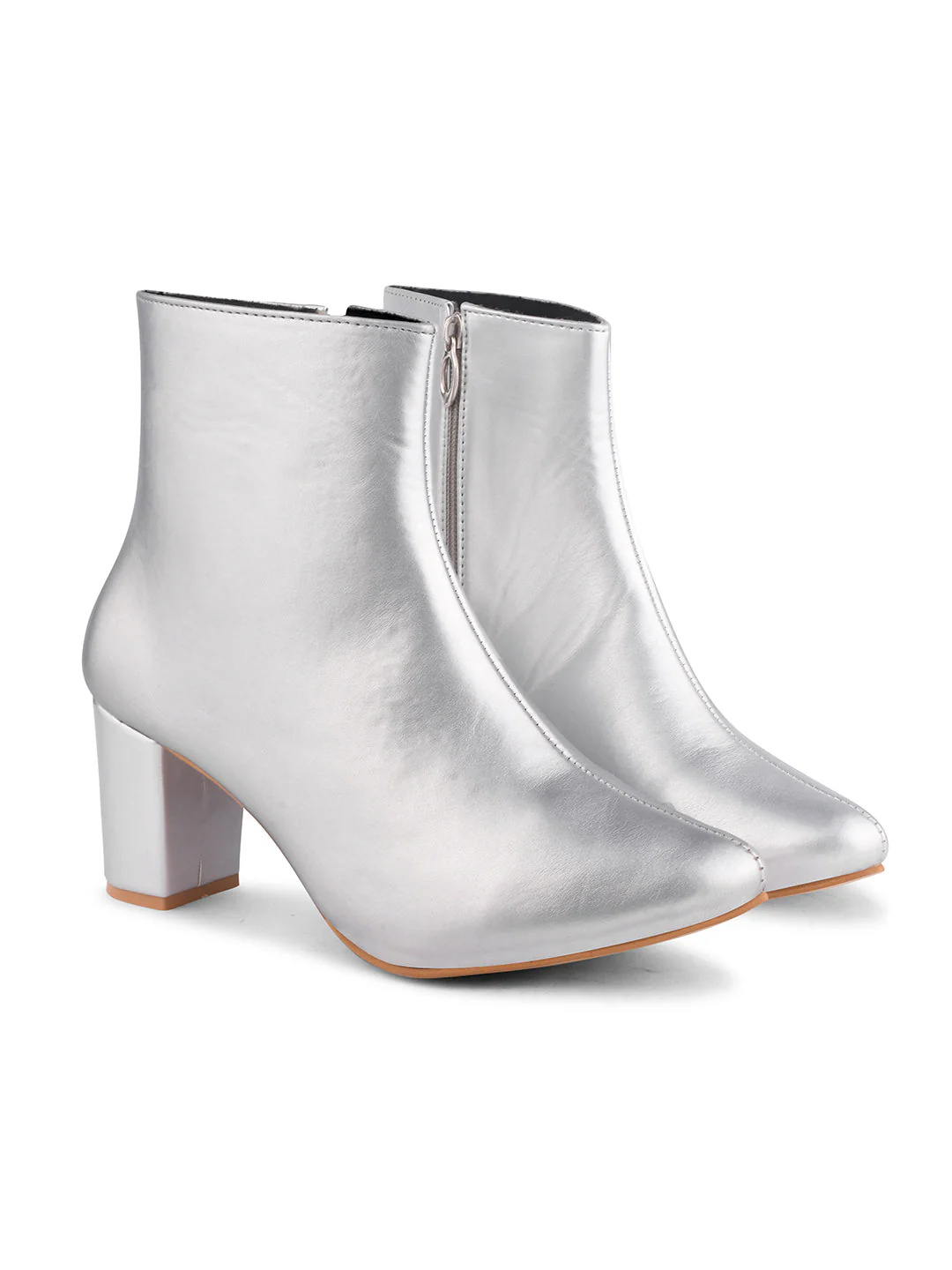 JM Looks Women's Pointed Toe Block Heel Ankle Boots - Image 11