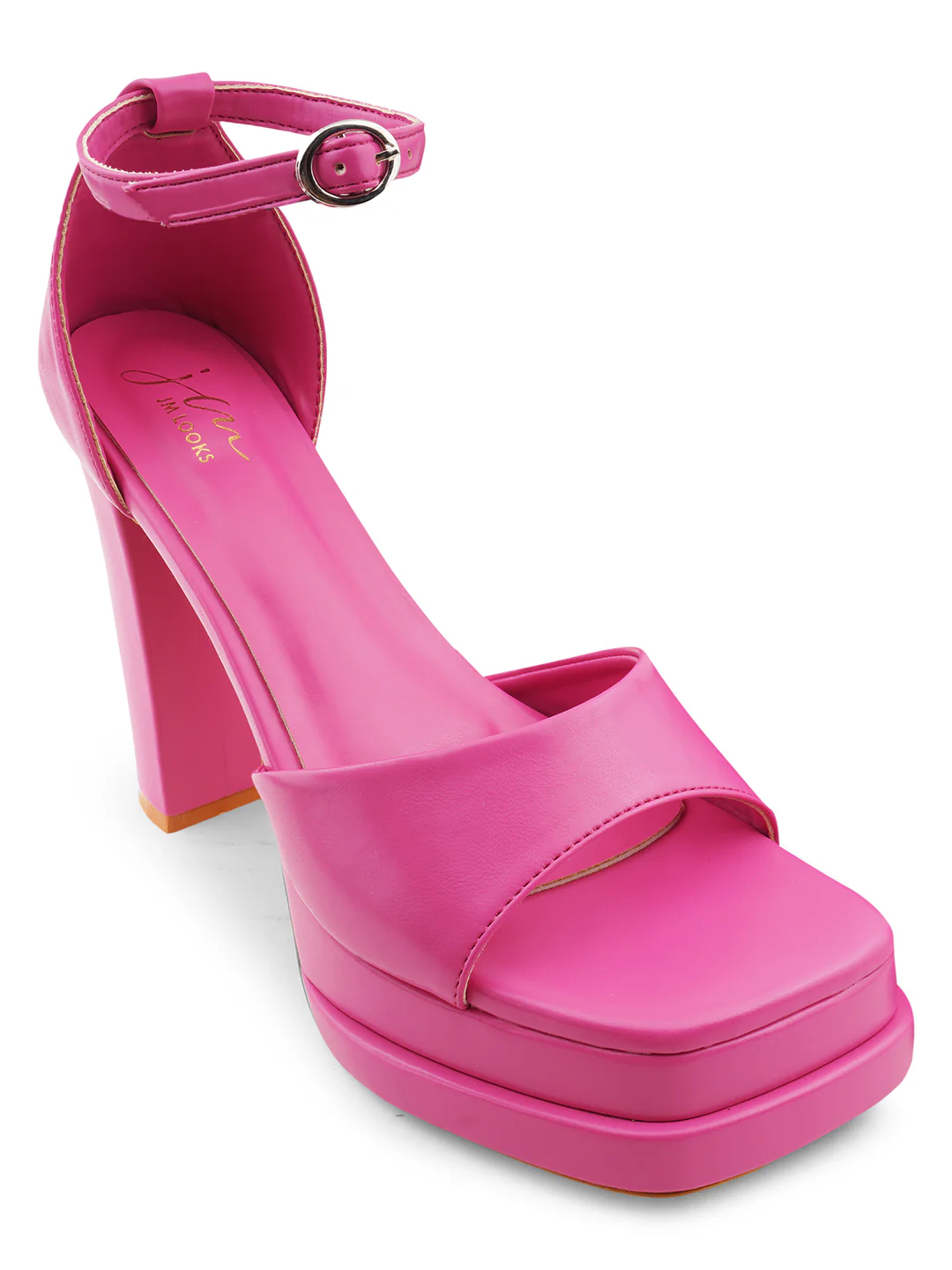 Ankle Strap Double Platform Block High Heels - Image 6