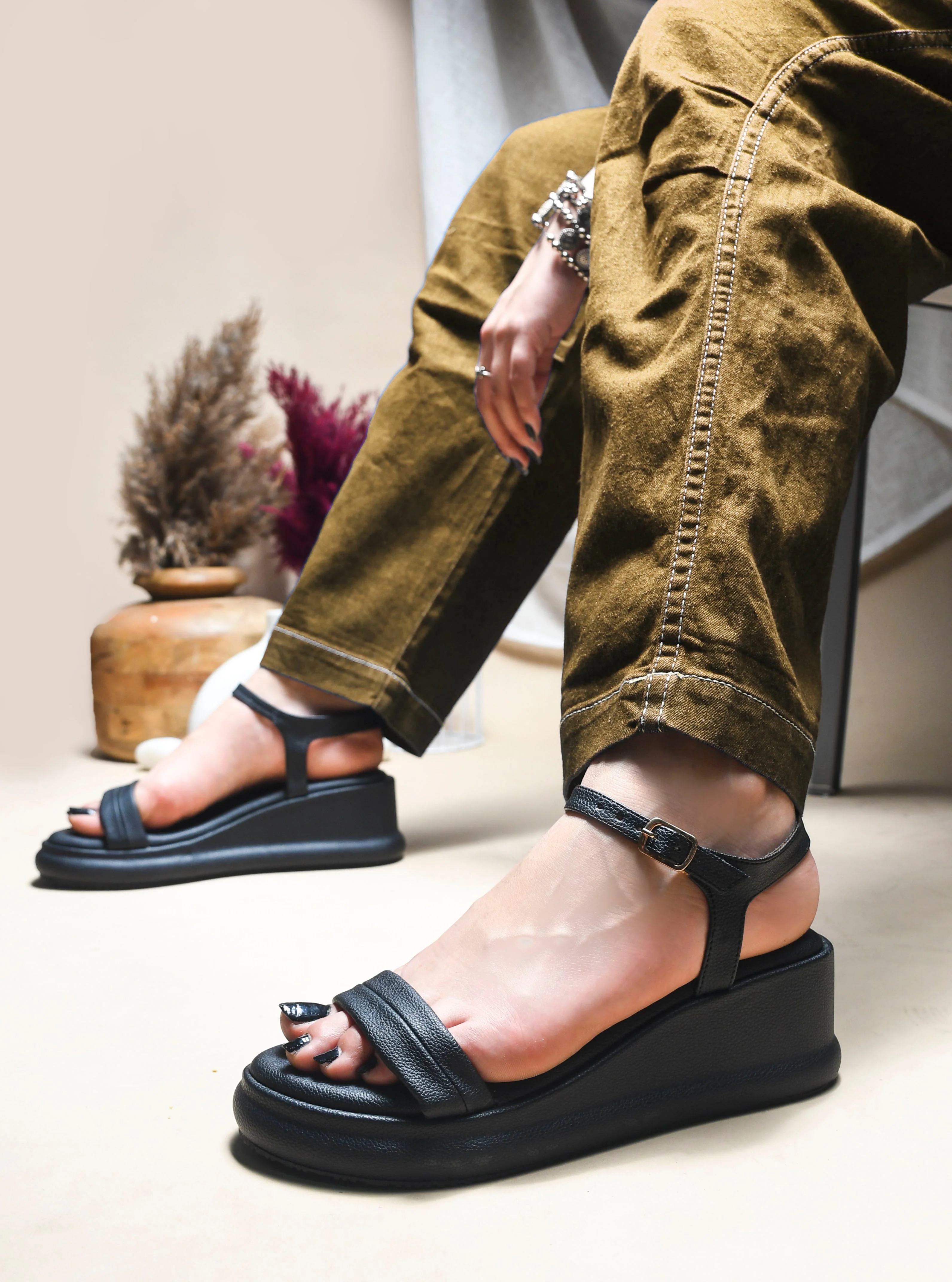 JM Looks Platform Wedge Sandals - Image 2