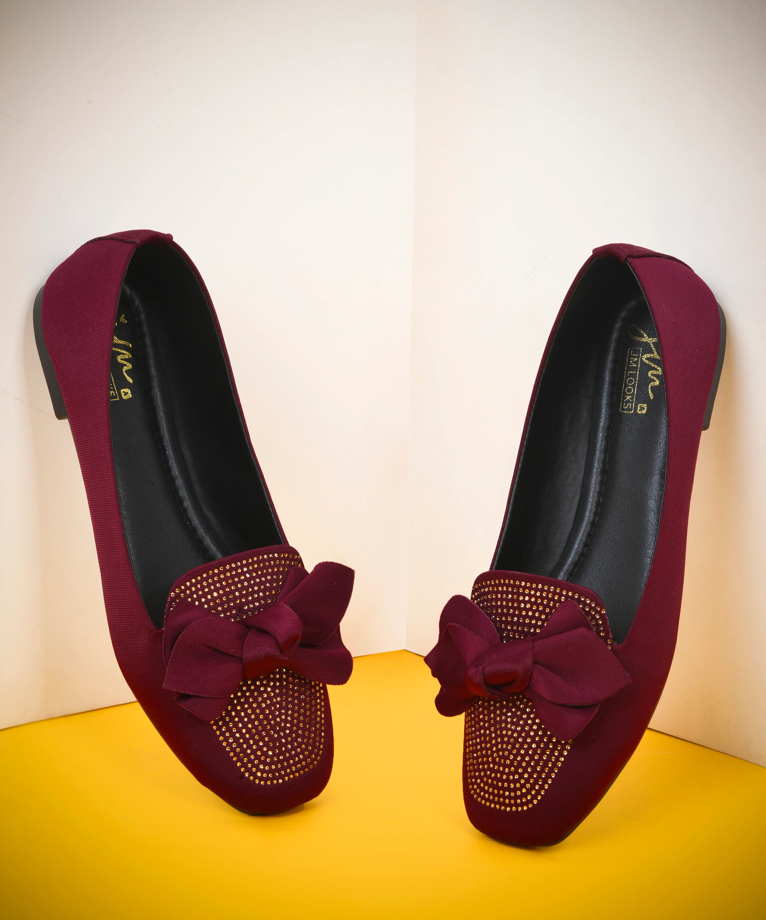Ballerina Flats with Bow Detail & Studded Design - Image 7