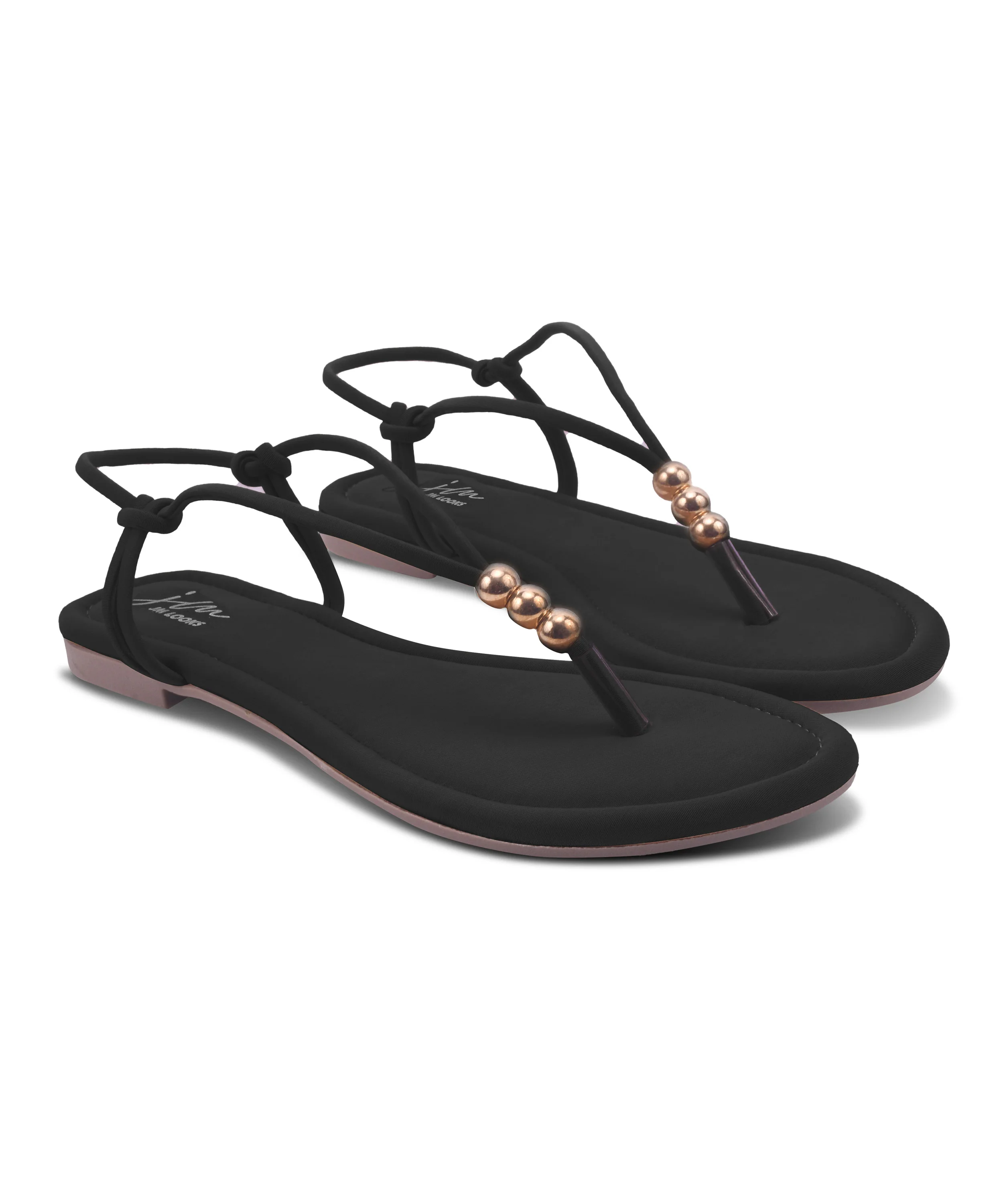 Beaded Strap Flat Toe Ring Sandals - Image 11