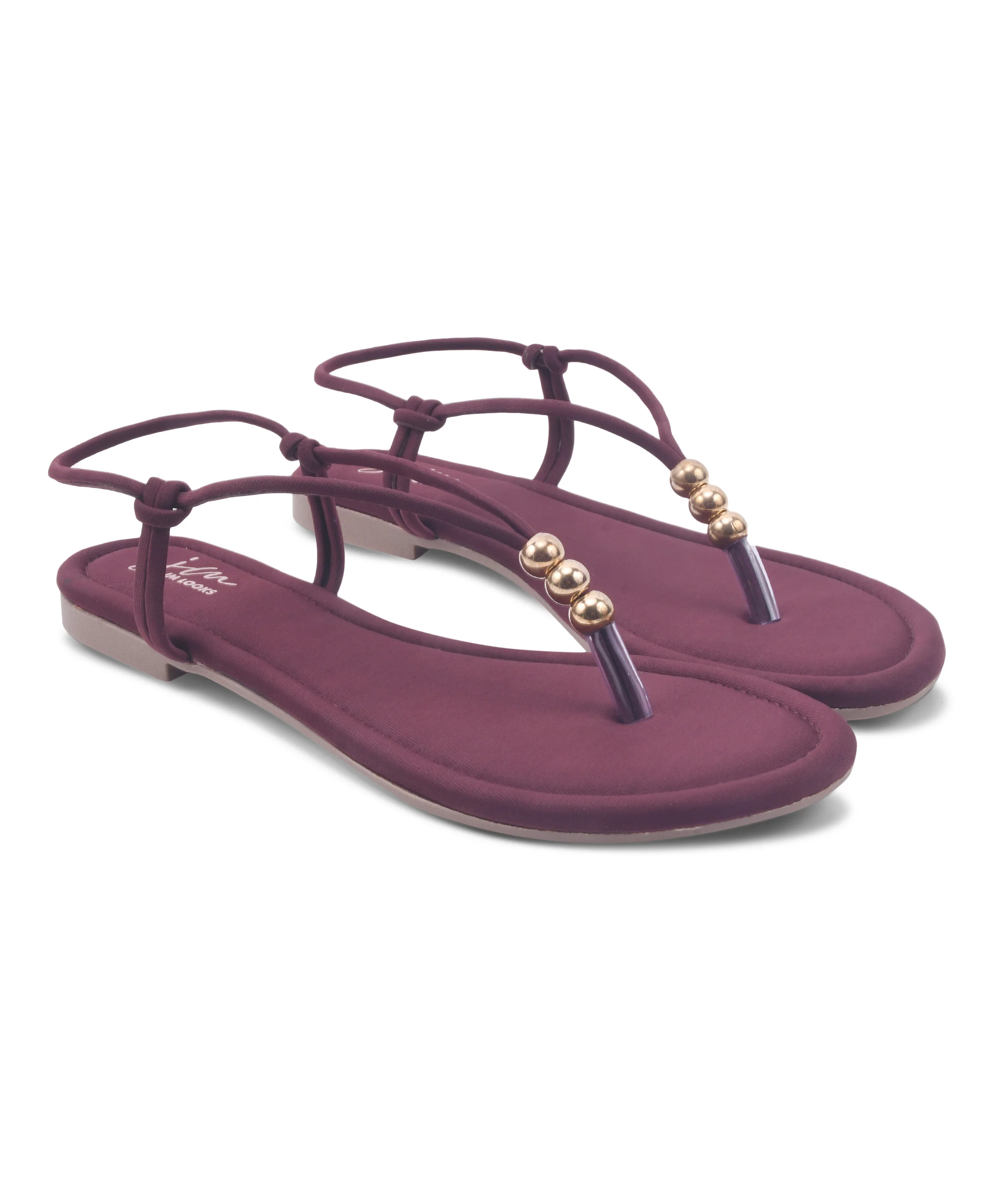Beaded Strap Flat Toe Ring Sandals - Image 17