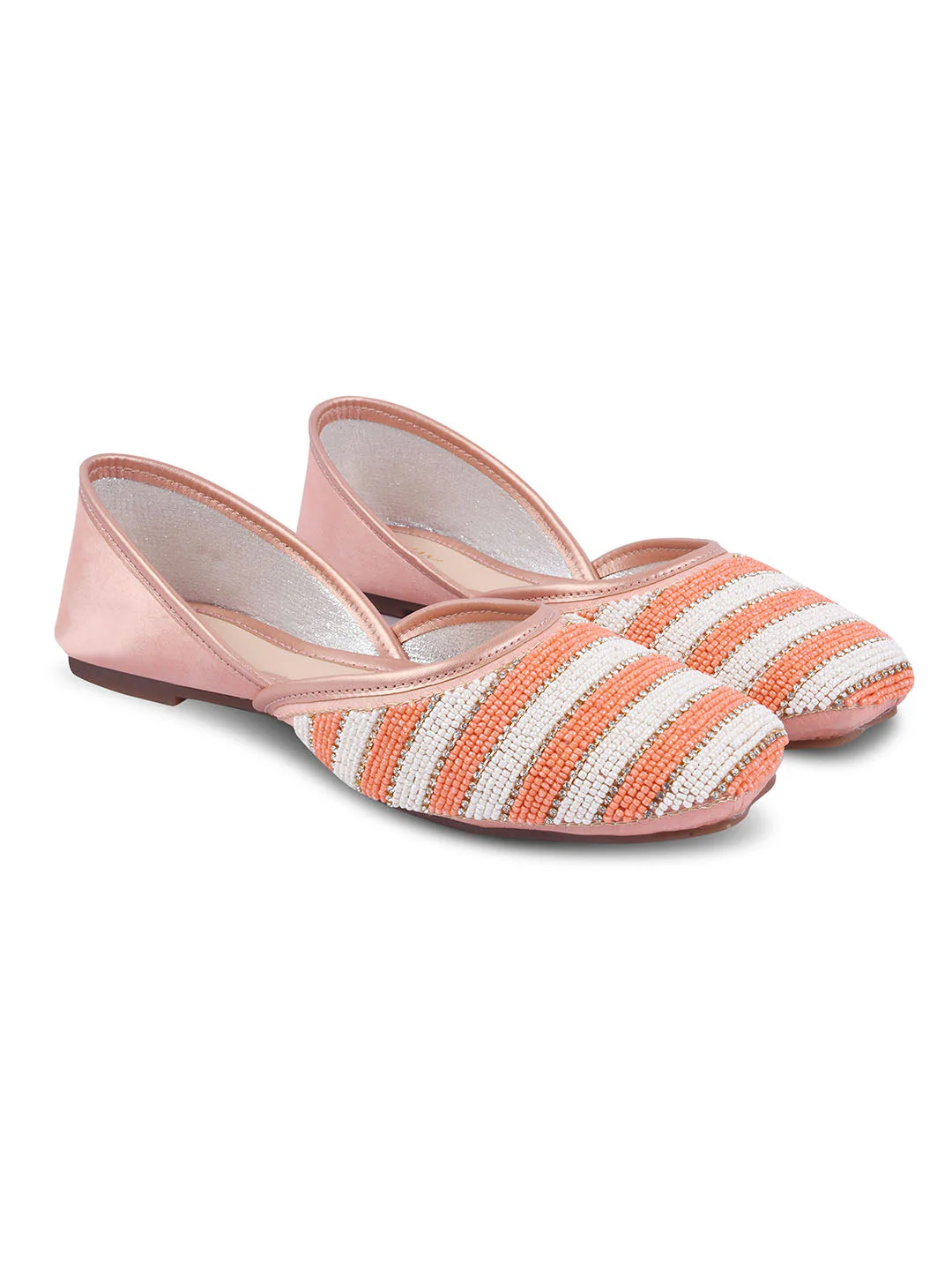 Jm Looks Beaded Stripe Juttis for Women & Girls - Image 11