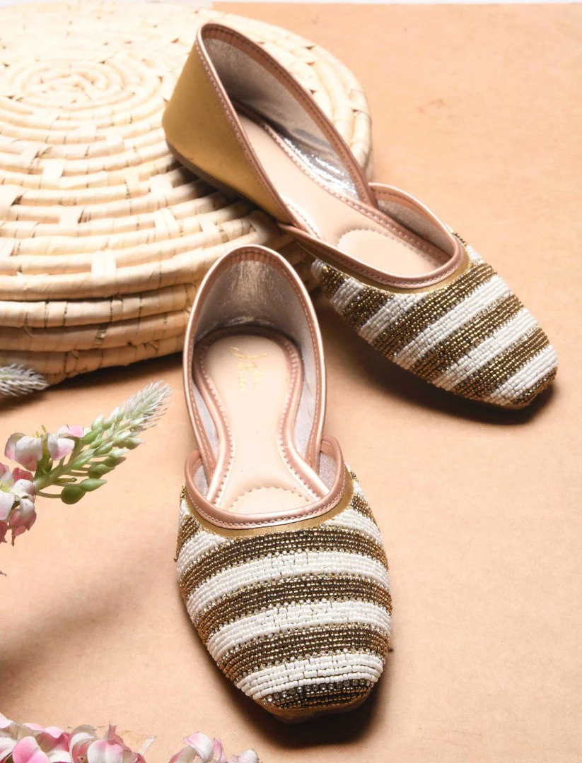 Jm Looks Beaded Stripe Juttis for Women & Girls - Image 13