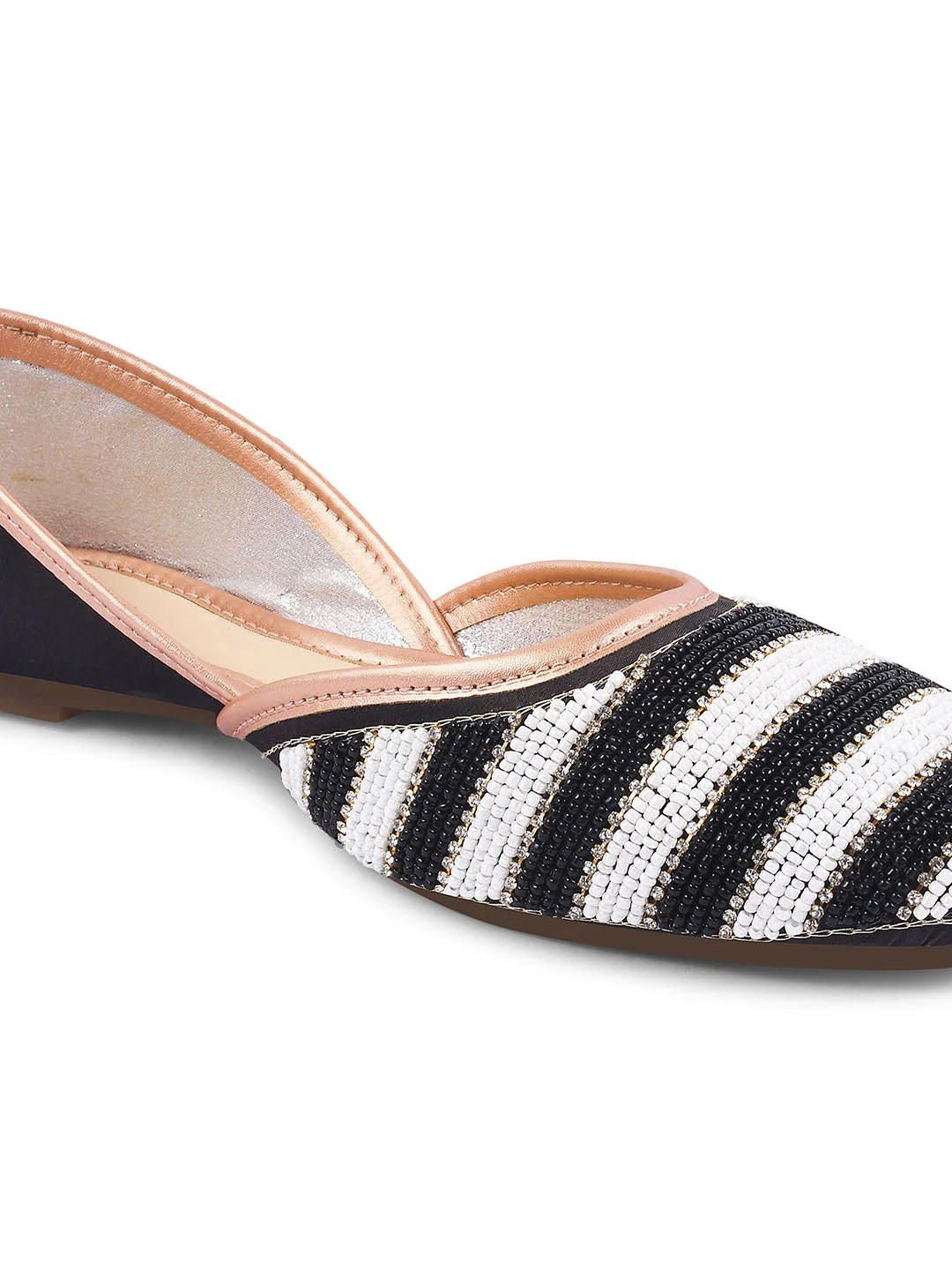 Jm Looks Beaded Stripe Juttis for Women & Girls - Image 6