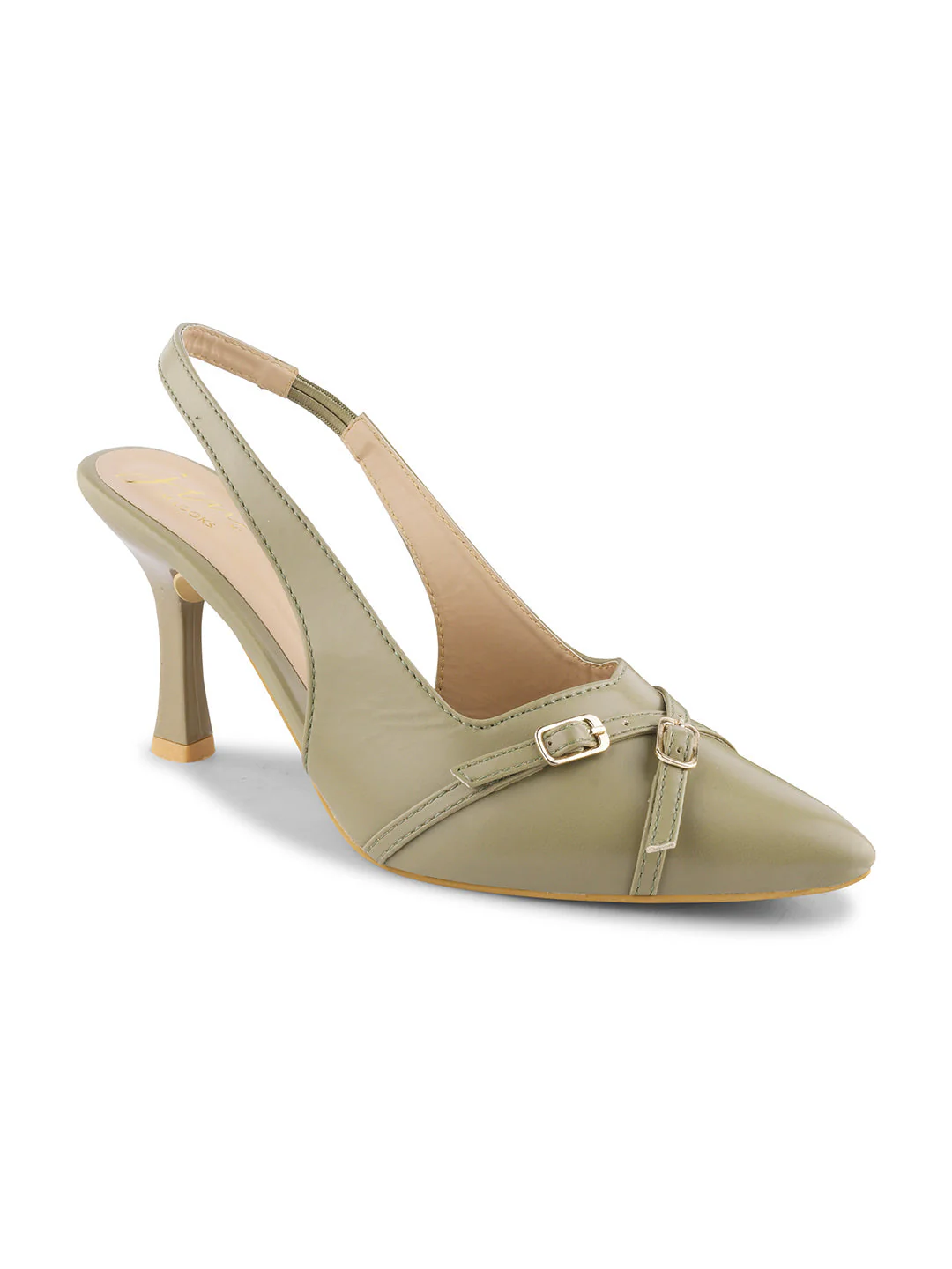 Belt buckle detail slingback stiletto pointed toe heel - Image 23