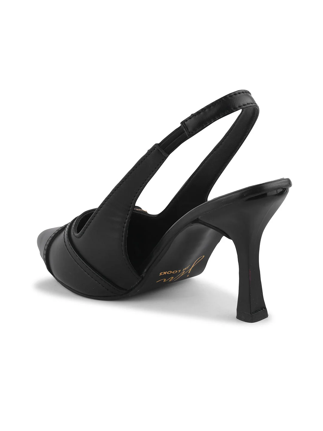 Belt buckle detail slingback stiletto pointed toe heel - Image 7