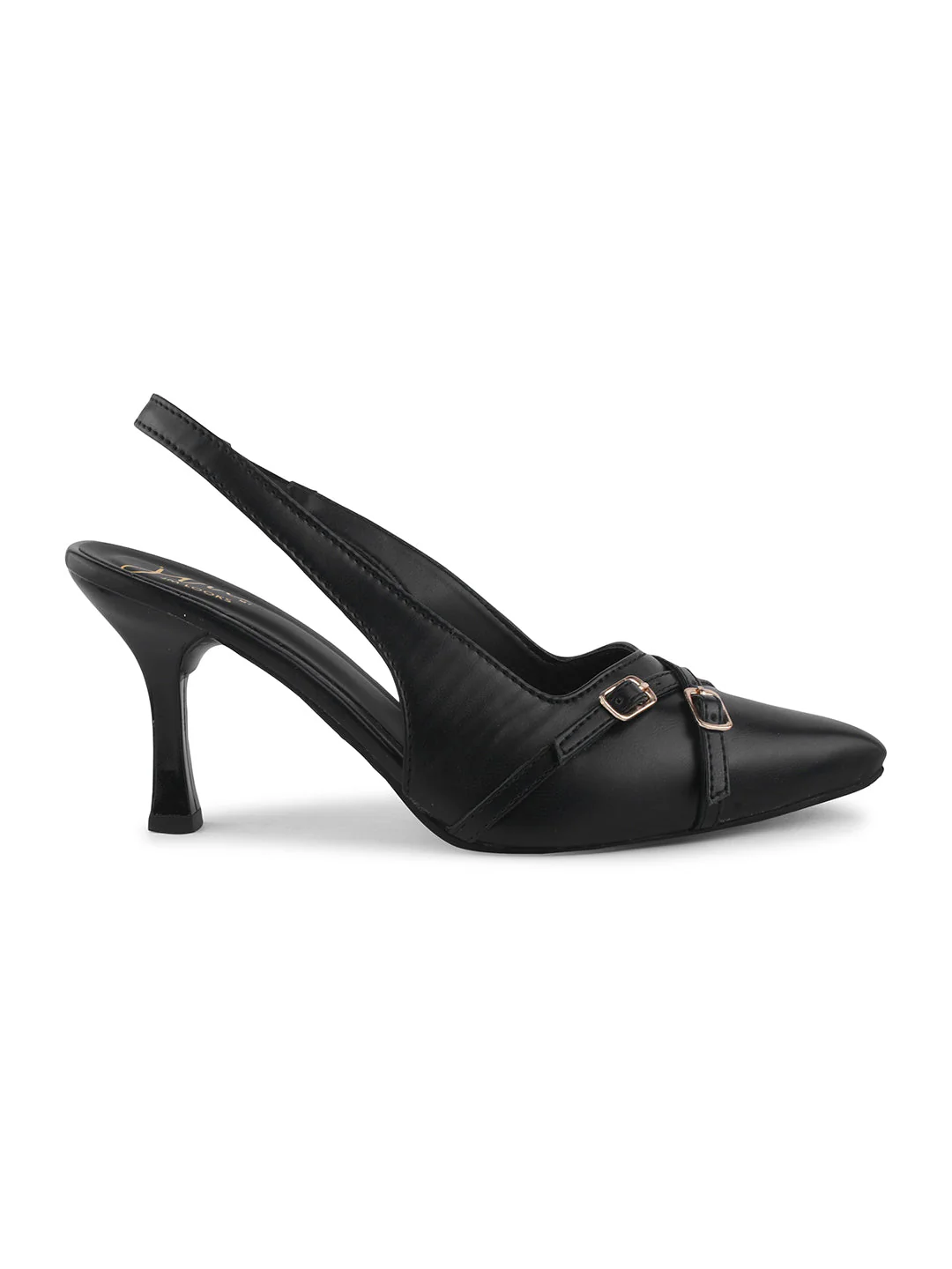 Belt buckle detail slingback stiletto pointed toe heel - Image 9