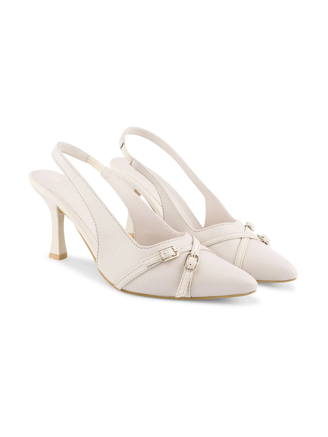 Belt buckle detail slingback stiletto pointed toe heel - Image 14