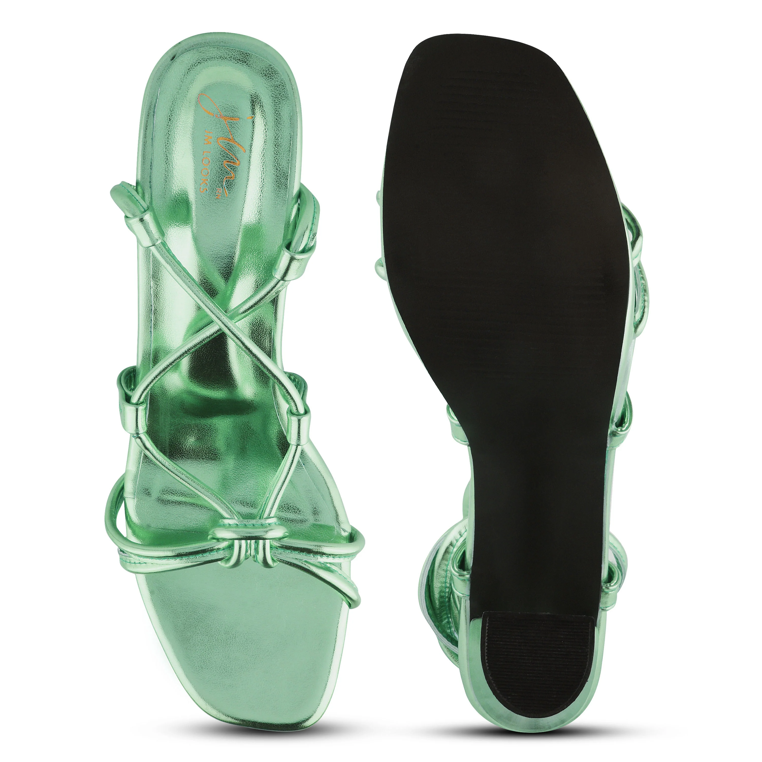 Textured Block High Lace Up Heels - Image 14