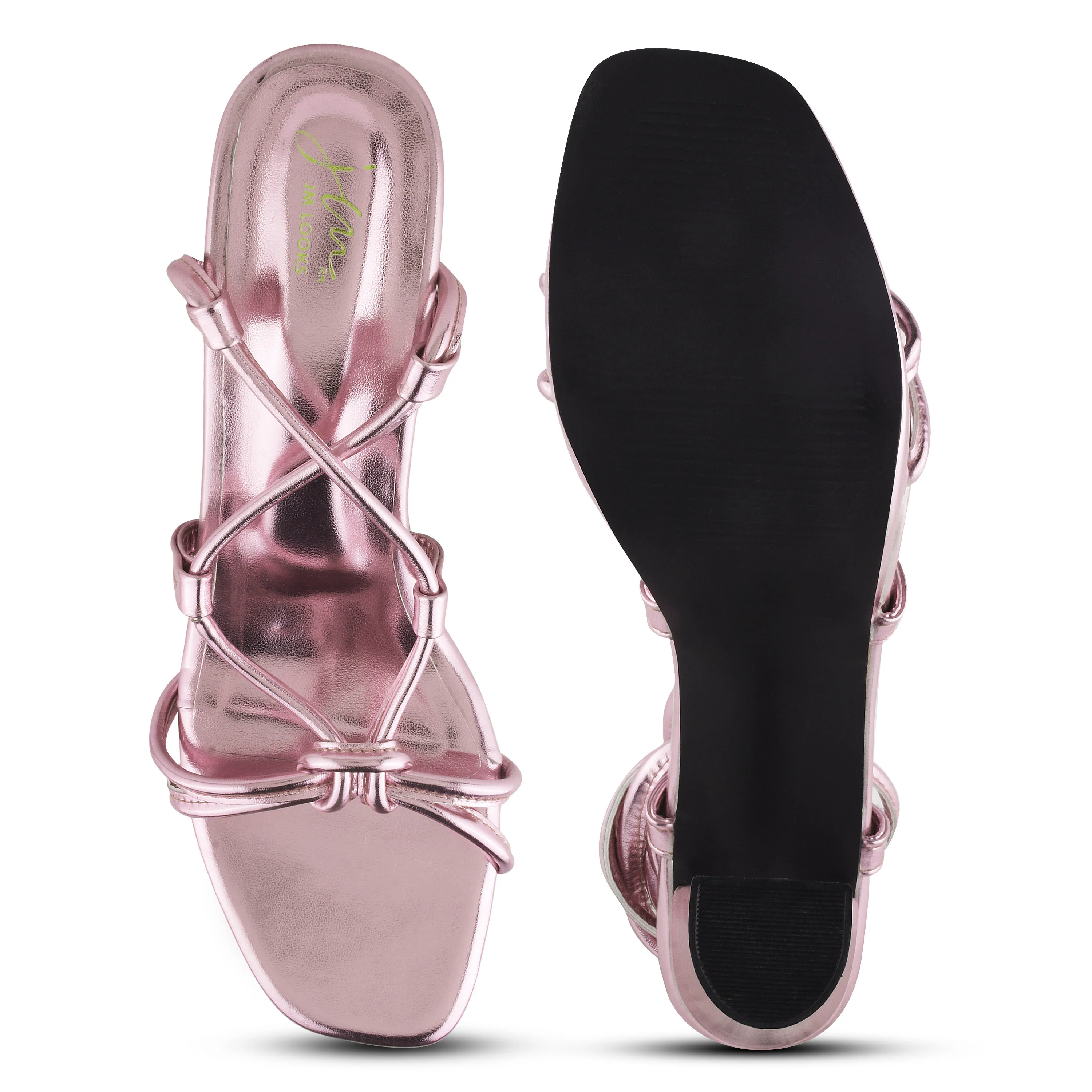 Textured Block High Lace Up Heels - Image 22