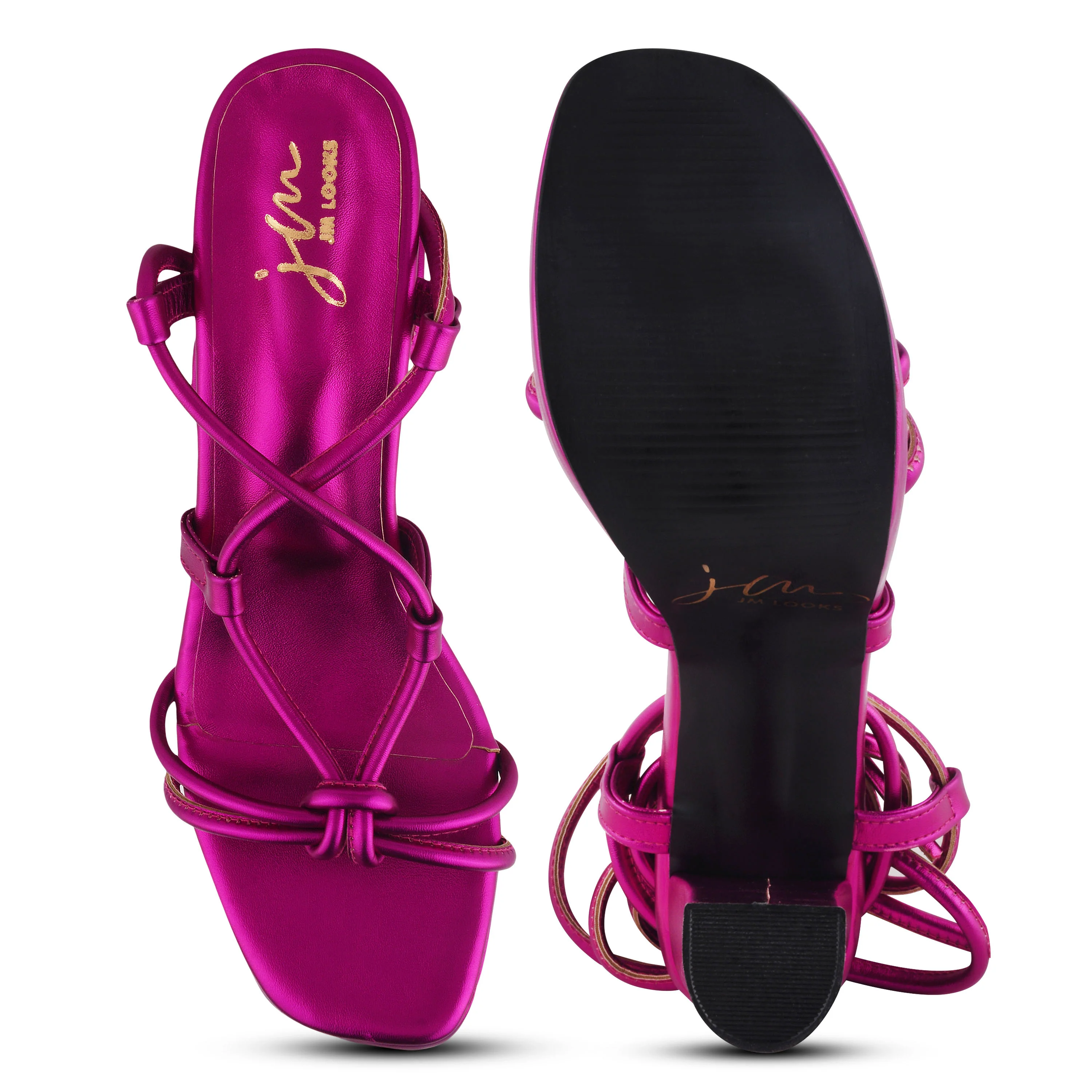 Textured Block High Lace Up Heels - Image 29