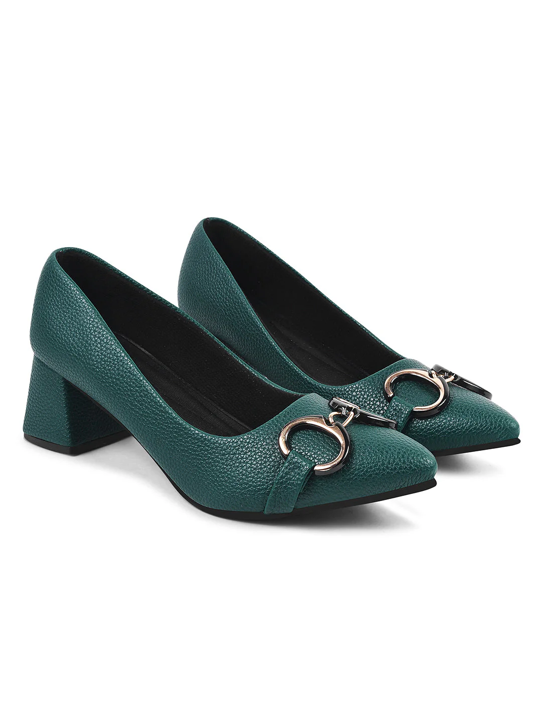 Jm Looks Buckle Embellished Block Heel Pumps - Image 11