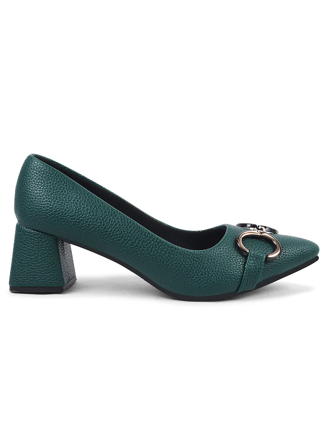 Jm Looks Buckle Embellished Block Heel Pumps - Image 12