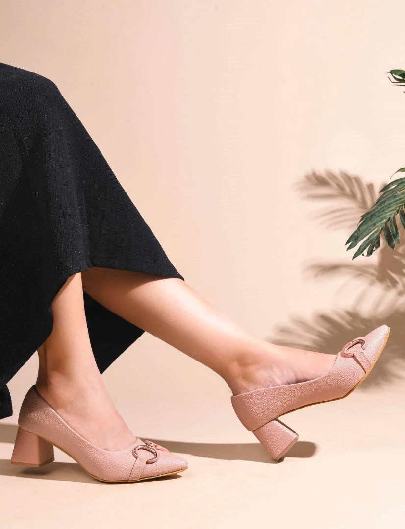 Jm Looks Buckle Embellished Block Heel Pumps - Image 15