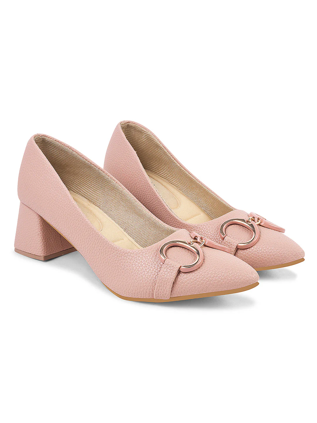Jm Looks Buckle Embellished Block Heel Pumps - Image 17