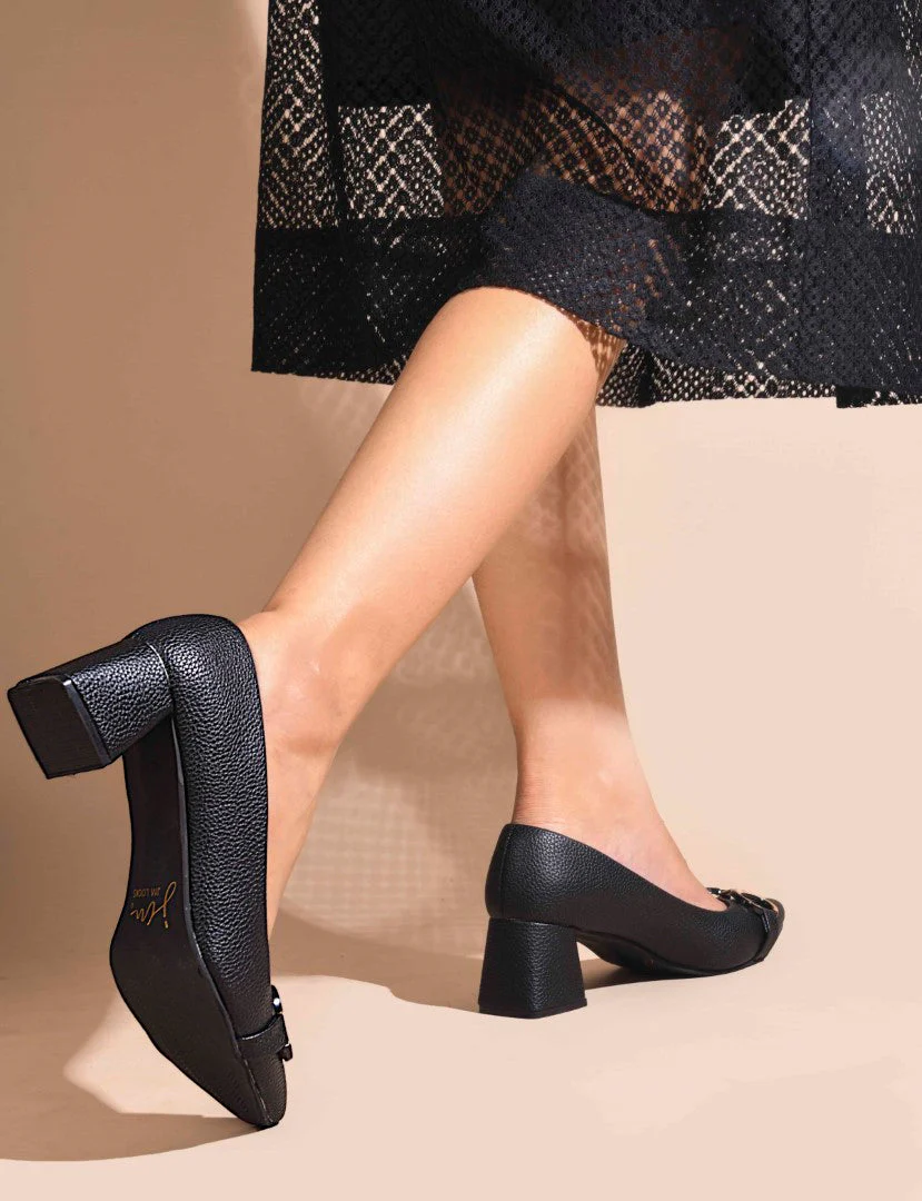 Jm Looks Buckle Embellished Block Heel Pumps - Image 2
