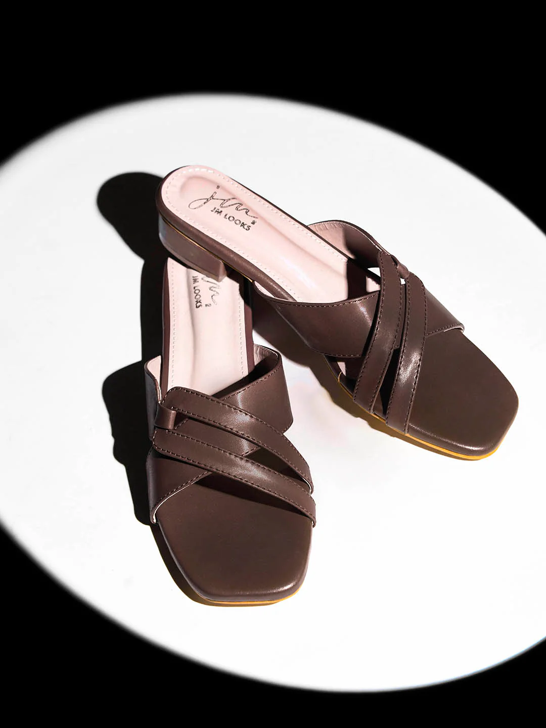 Block Heel Criss-Cross Slide Sandals - Image 3