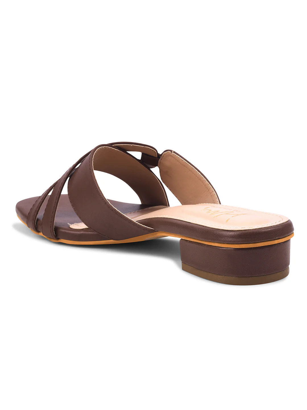 Block Heel Criss-Cross Slide Sandals - Image 6