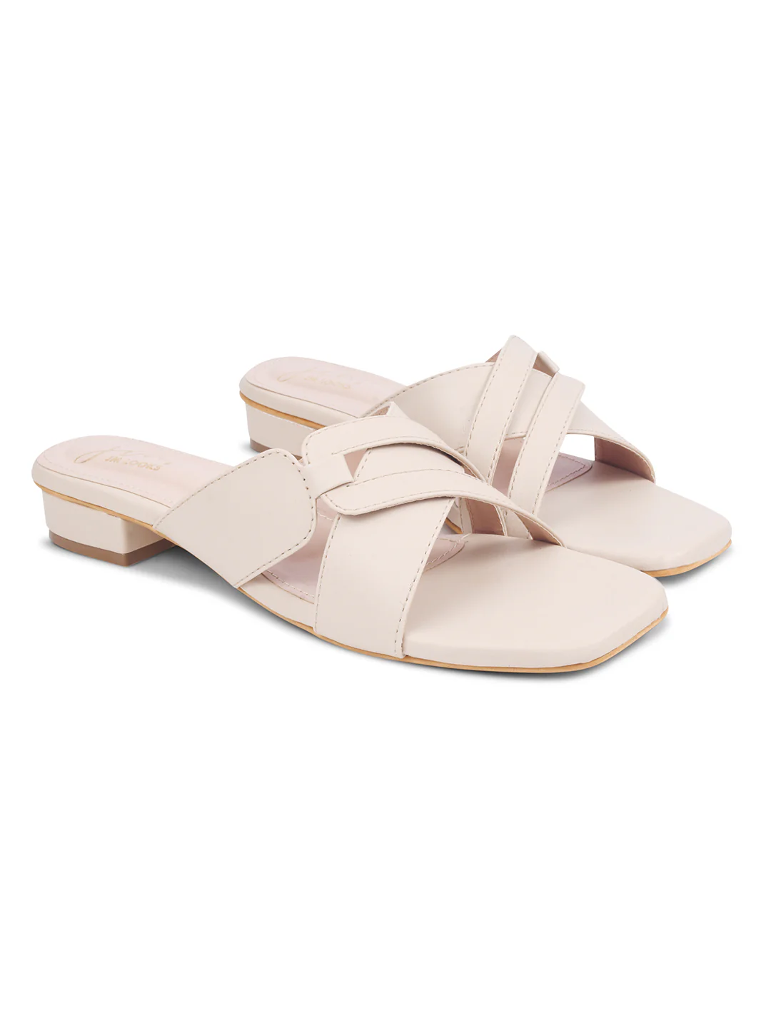 Block Heel Criss-Cross Slide Sandals - Image 8