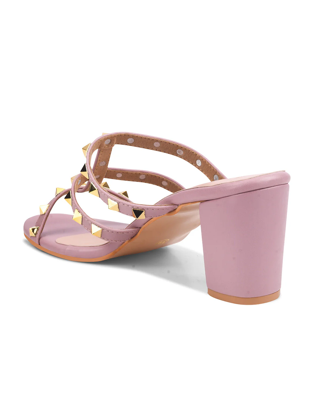 JM LOOKS Block Heel Mules with Studded Straps - Image 14
