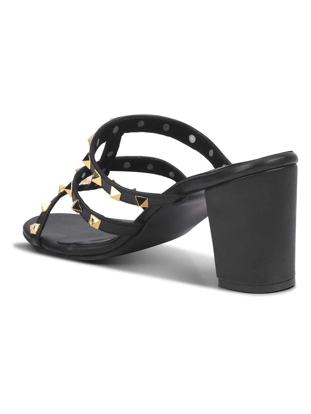 JM LOOKS Block Heel Mules with Studded Straps - Image 16