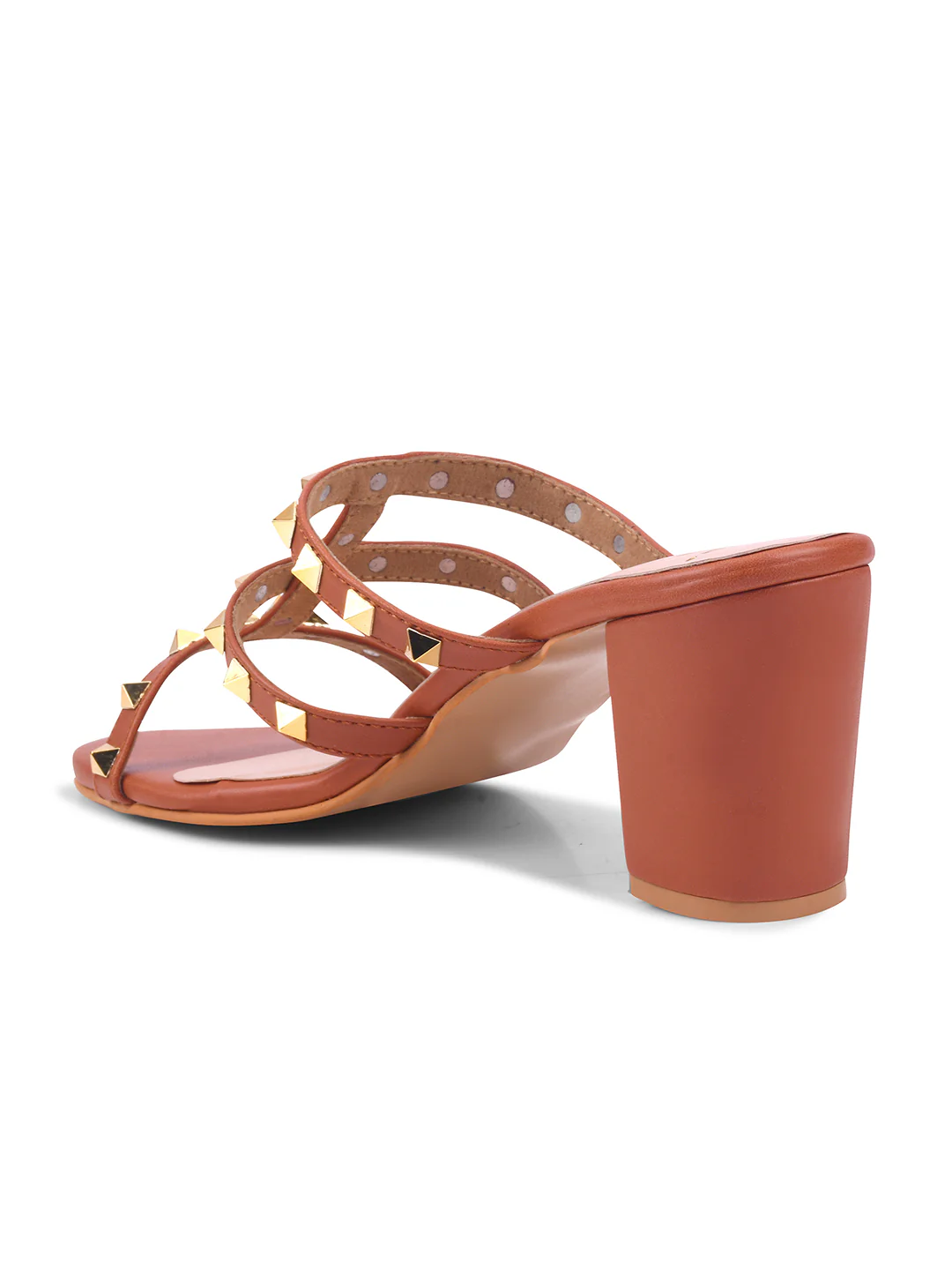 JM LOOKS Block Heel Mules with Studded Straps - Image 17