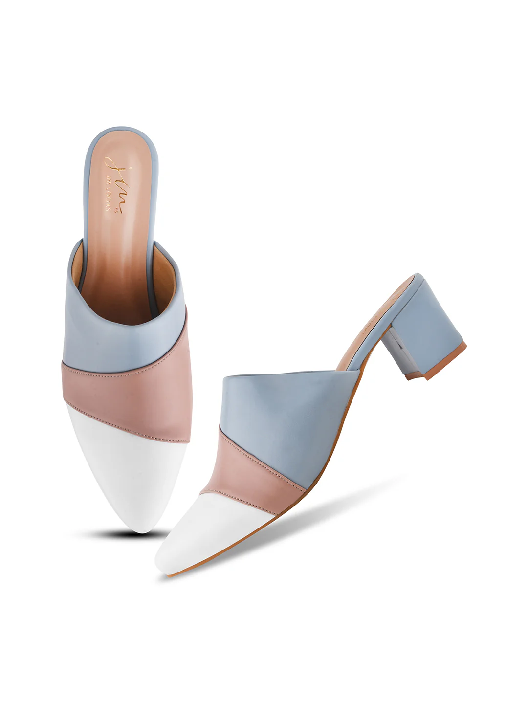 Jm Looks Women's Pointed Toe Block Heel Mules - Image 11