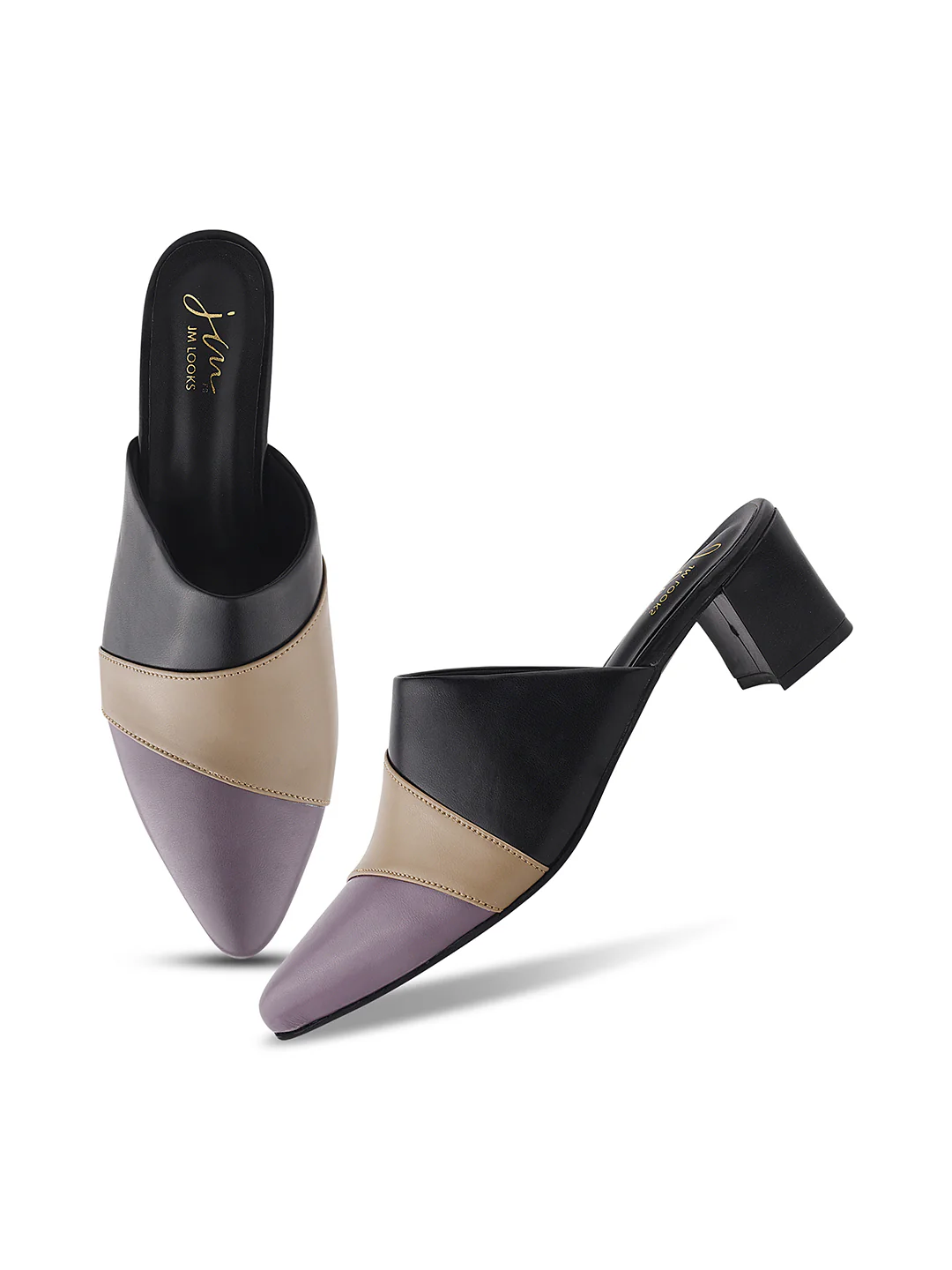 Jm Looks Women's Pointed Toe Block Heel Mules - Image 5