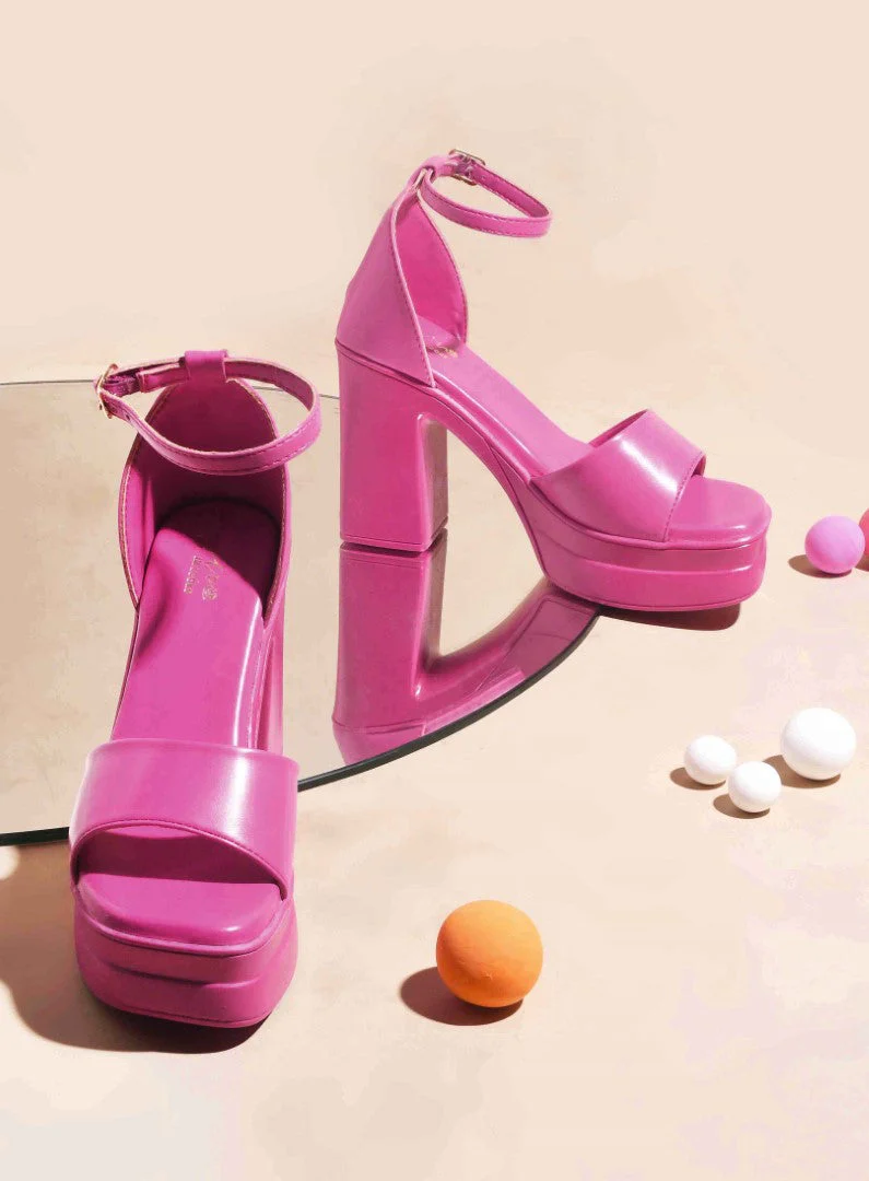 JM Looks Women's Platform Ankle Strap Block Heels - Image 16
