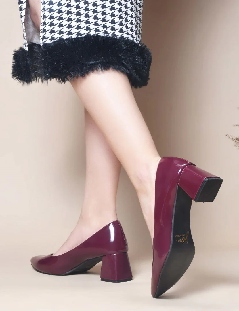 Jm Looks Elegant Pointed Toe Block Heel Pumps - Image 12