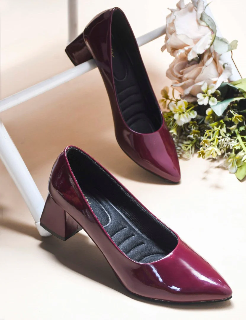 Jm Looks Elegant Pointed Toe Block Heel Pumps - Image 2