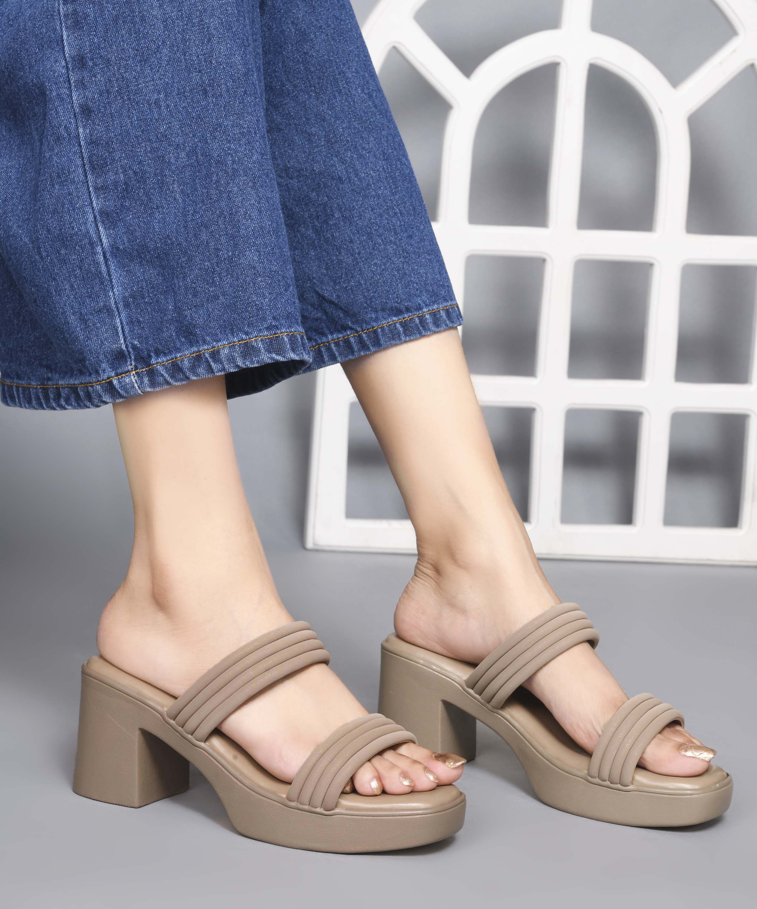 Block Heel Sandals with Multi Strap Design - Image 10
