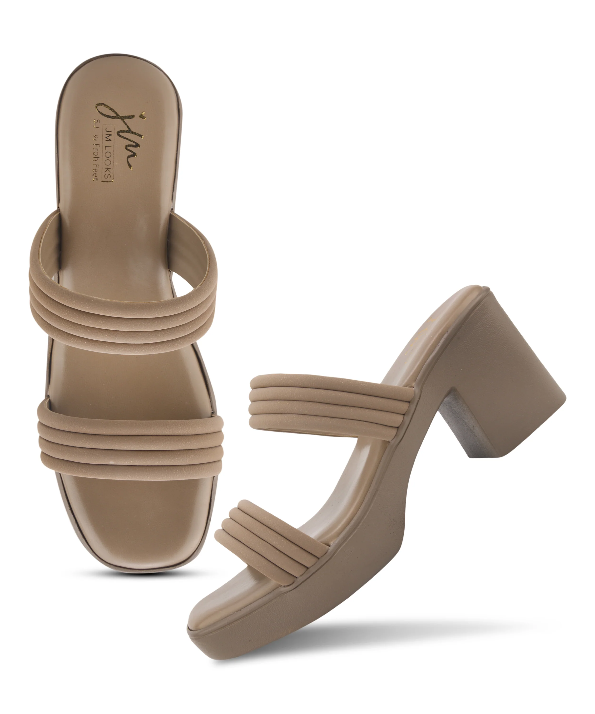 Block Heel Sandals with Multi Strap Design - Image 11