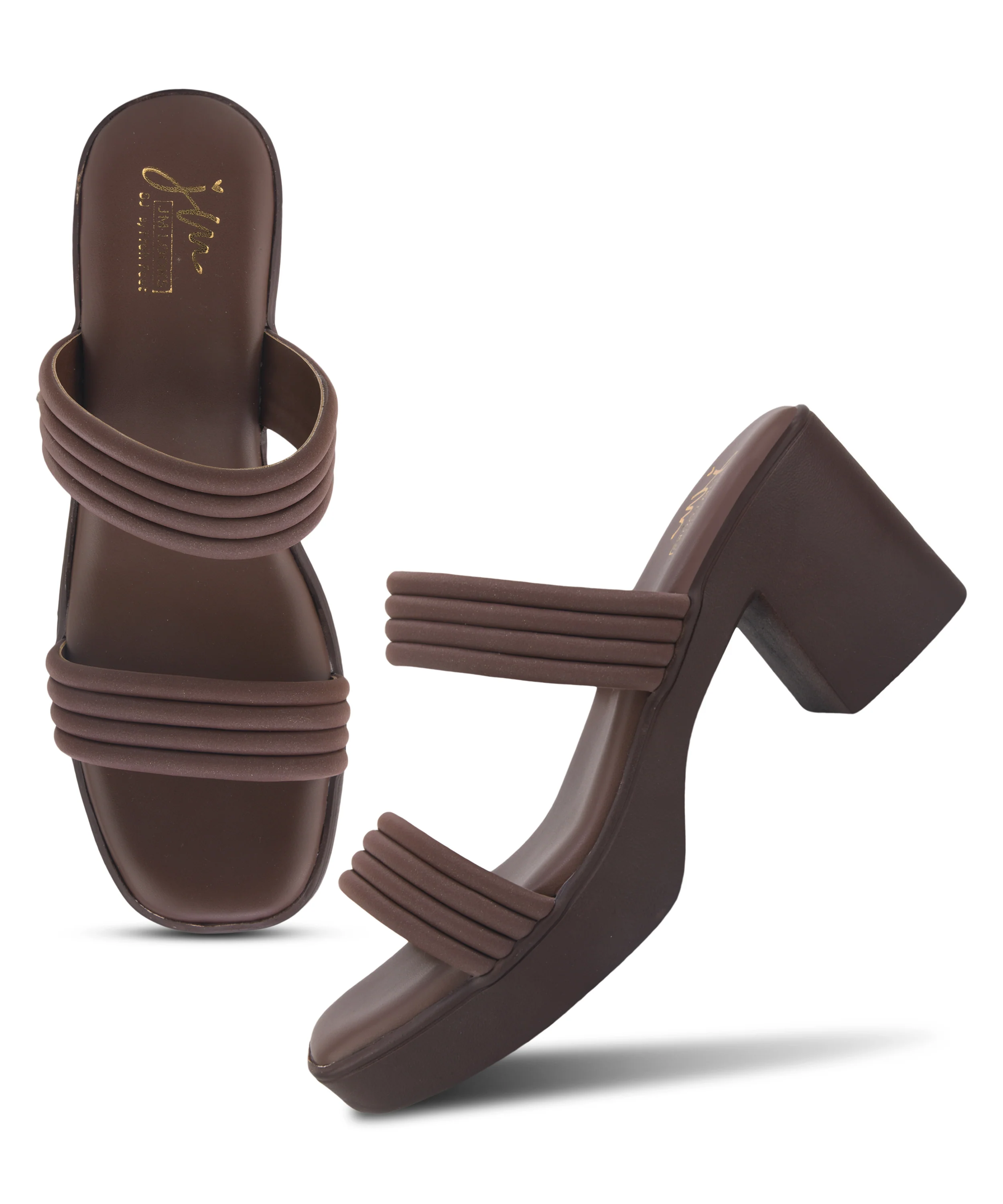 Block Heel Sandals with Multi Strap Design - Image 17