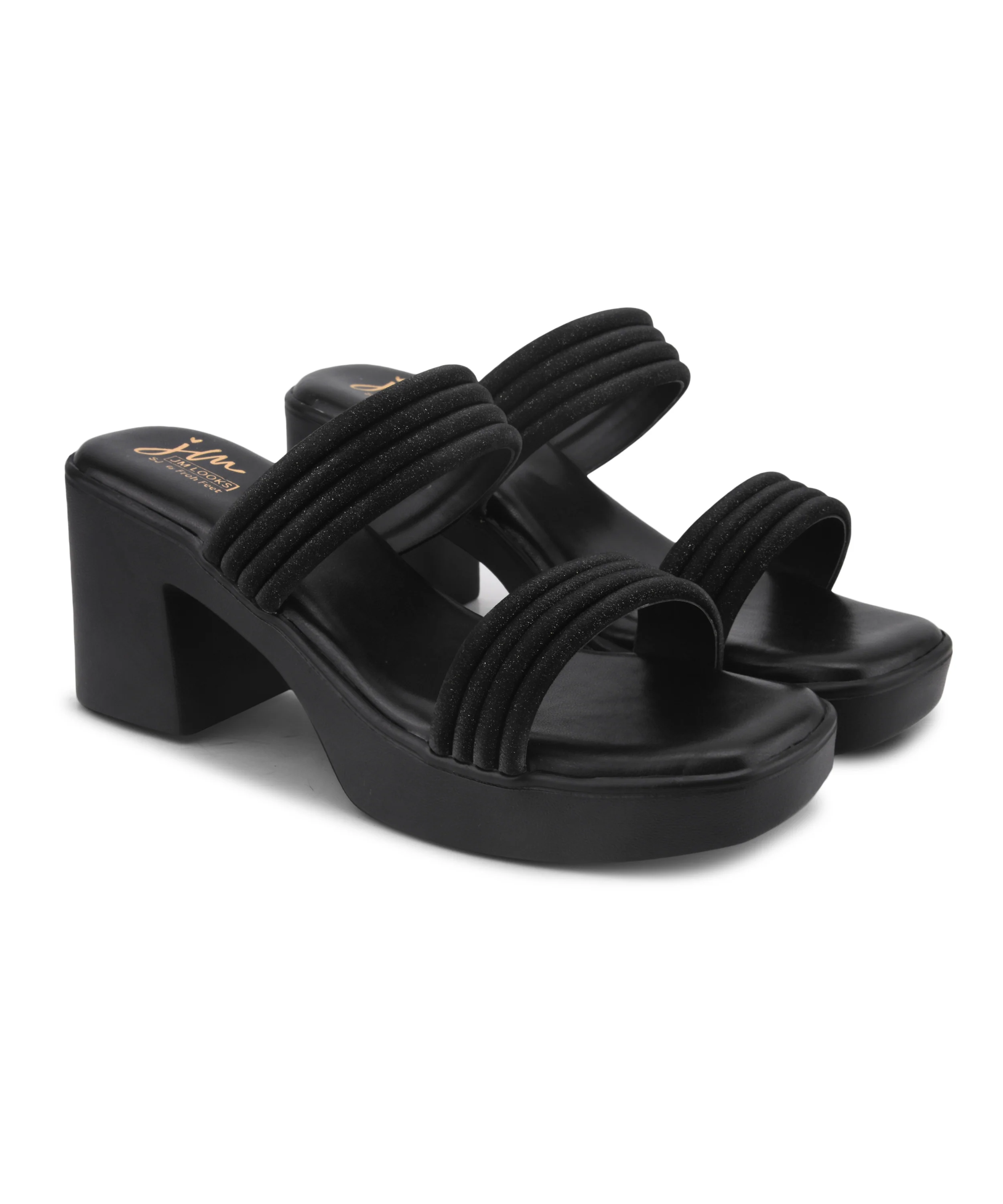 Block Heel Sandals with Multi Strap Design - Image 6