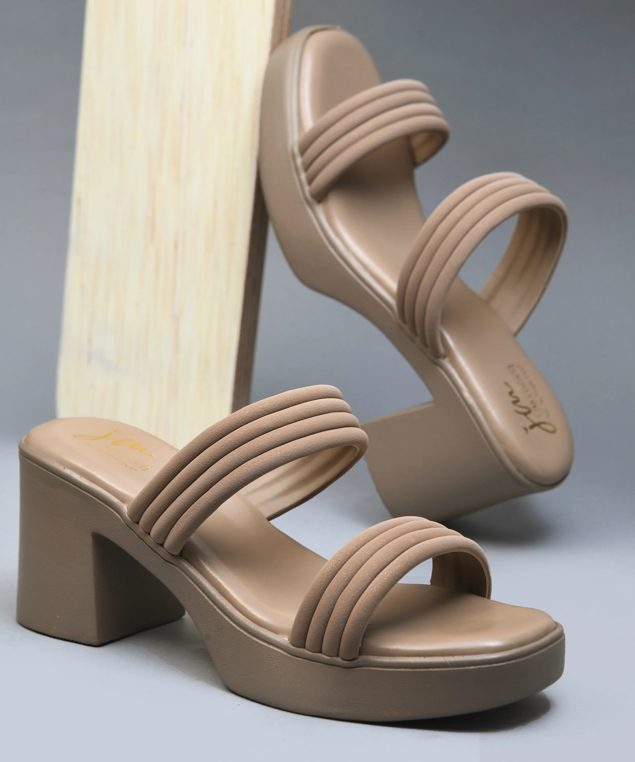 Block Heel Sandals with Multi Strap Design - Image 7