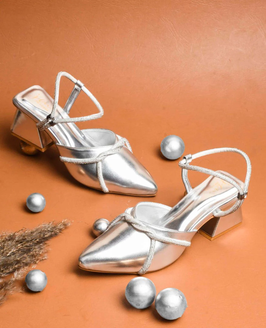 JM Looks Women's Embellished Slingback Block Heels - Image 13
