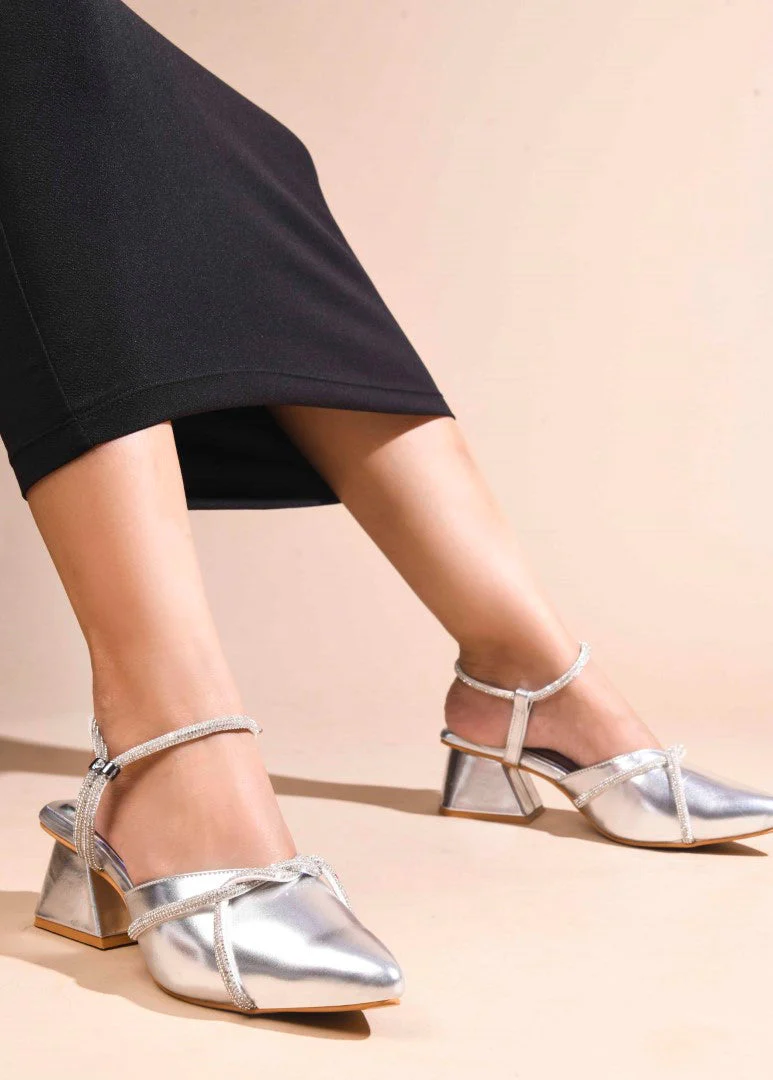 JM Looks Women's Embellished Slingback Block Heels - Image 15