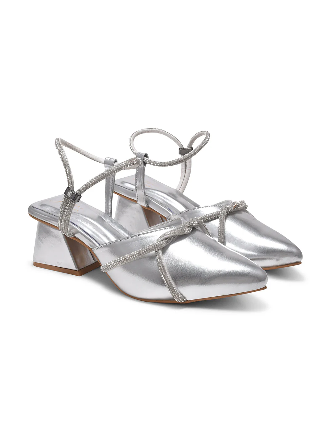 JM Looks Women's Embellished Slingback Block Heels - Image 17