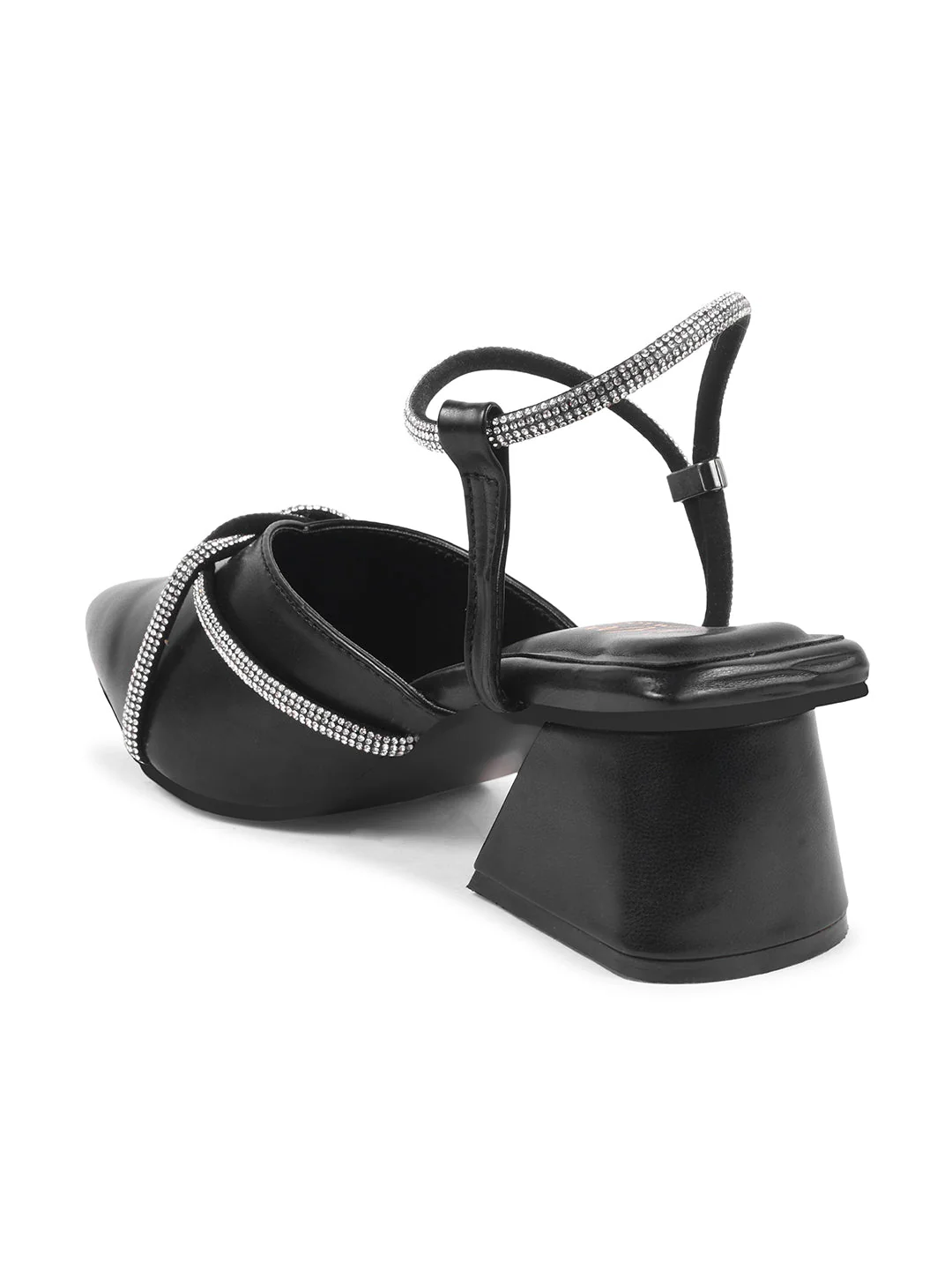 JM Looks Women's Embellished Slingback Block Heels - Image 6