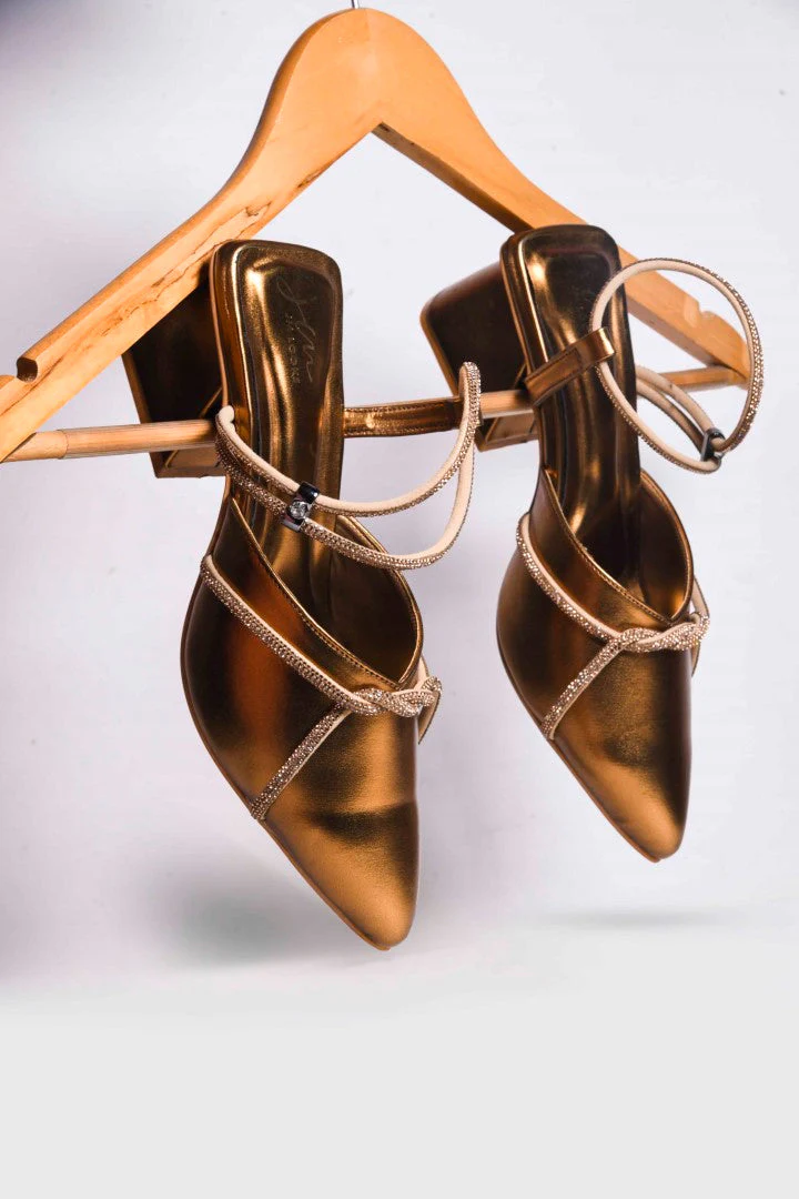 JM Looks Women's Embellished Slingback Block Heels - Image 7