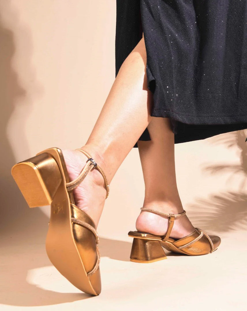 JM Looks Women's Embellished Slingback Block Heels - Image 9