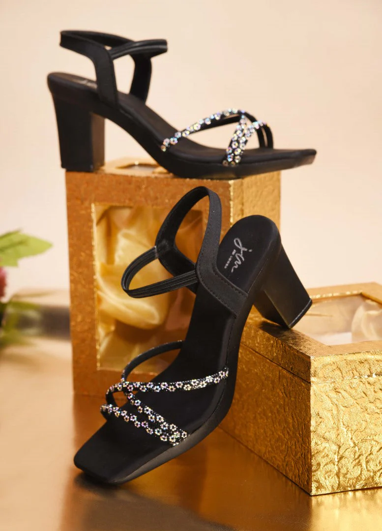 Jm Looks Embellished Block Heels for Women