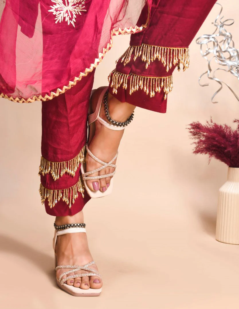 Jm Looks Embellished Block Heels for Women - Image 10