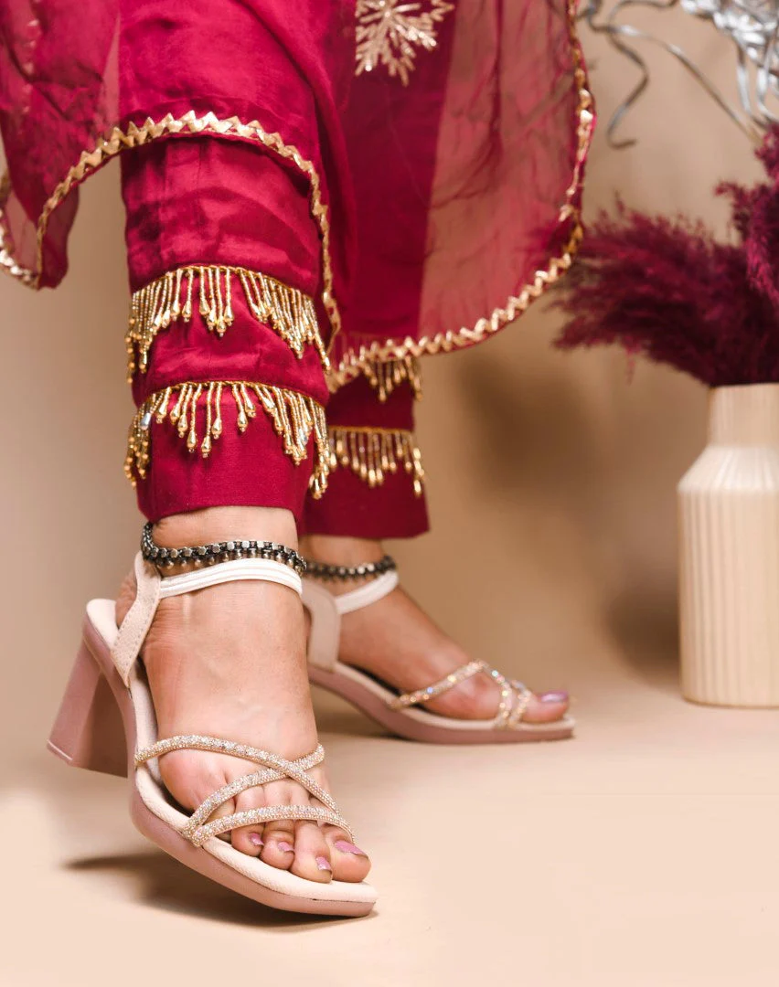 Jm Looks Embellished Block Heels for Women - Image 8