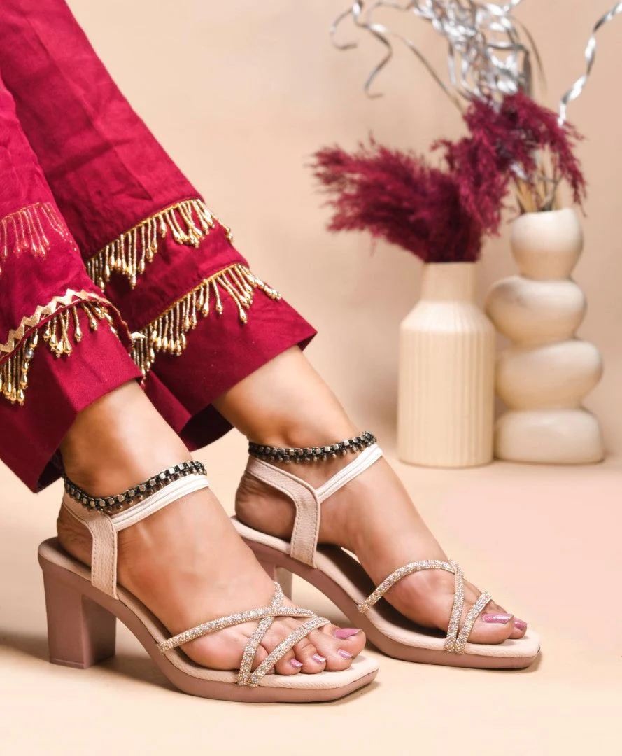 Jm Looks Embellished Block Heels for Women - Image 9
