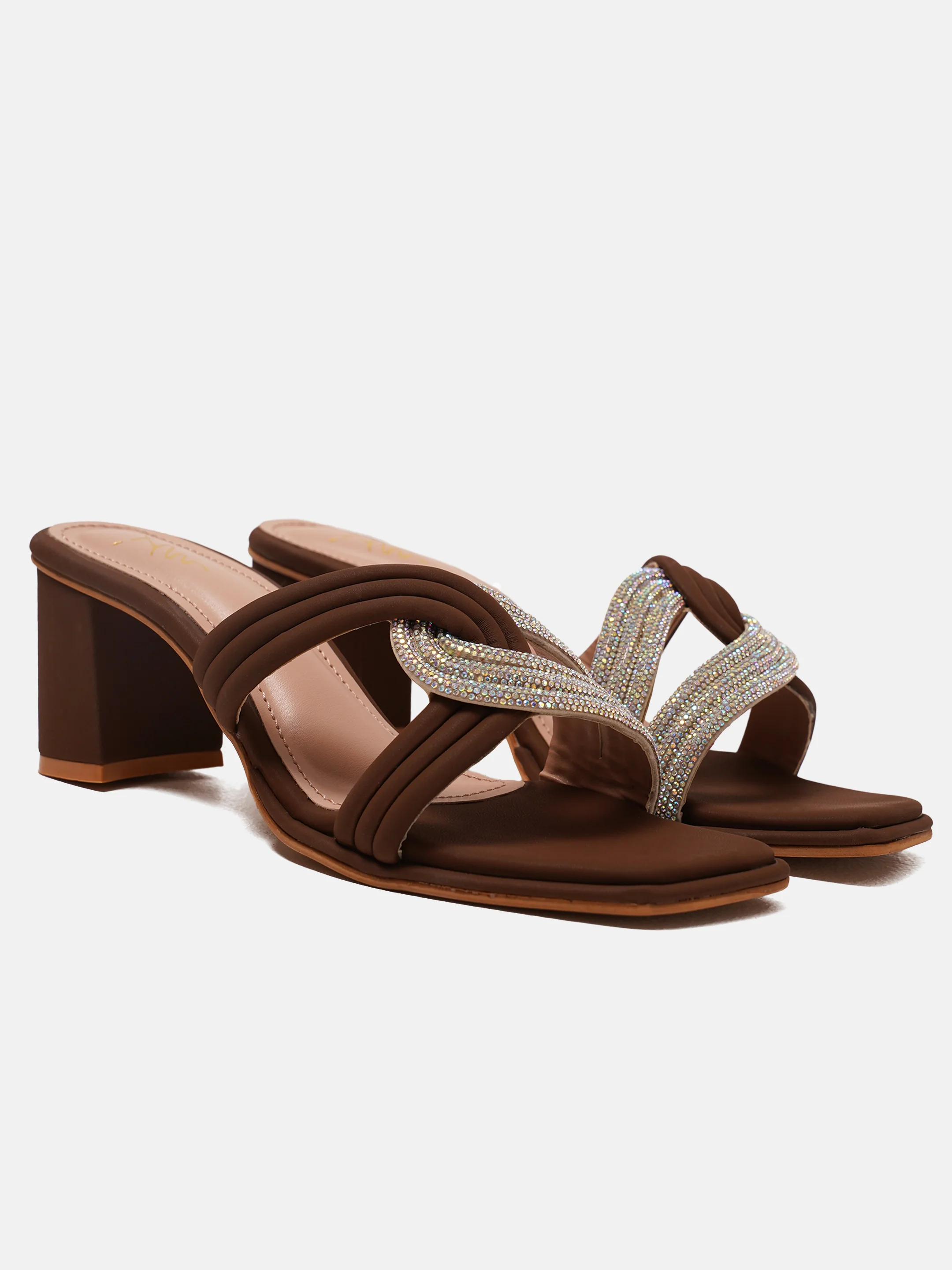 Block Heel Slides with Decorative Knot Detail - Image 12